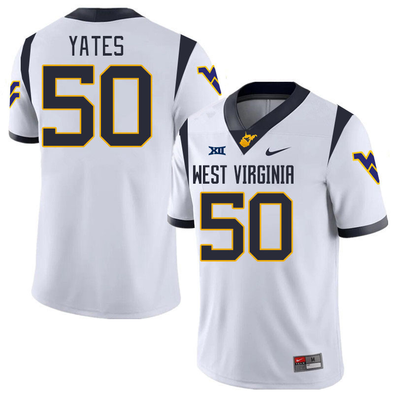 #50 Brandon Yates West Virginia Mountaineers College 2024 New Uniforms Football Jerseys Stitched Sale-White